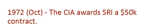 1972 - The CIA awards SRI a $50K contract.